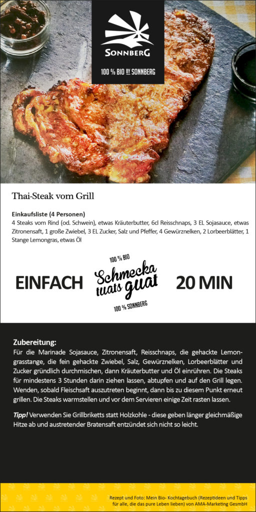 Sonnberg Biofleisch Rezepttipp Thai-Steak vom Grill